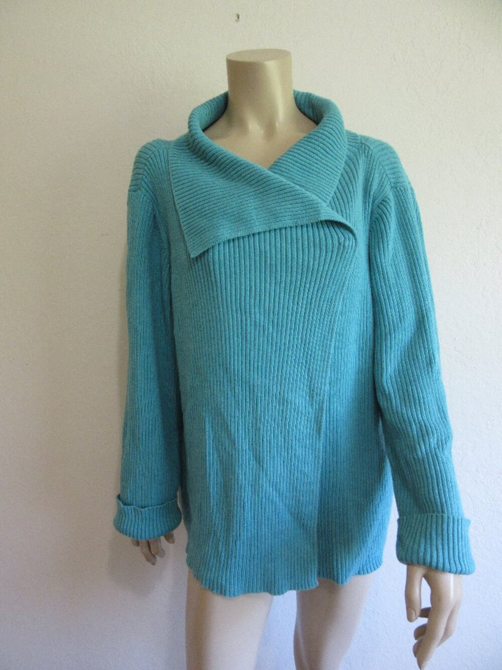 EILEEN FISHER Woman Turquoise 2X Sweater Wrap
